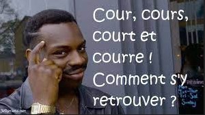 cour cours court courre homophones orthographe Megadico