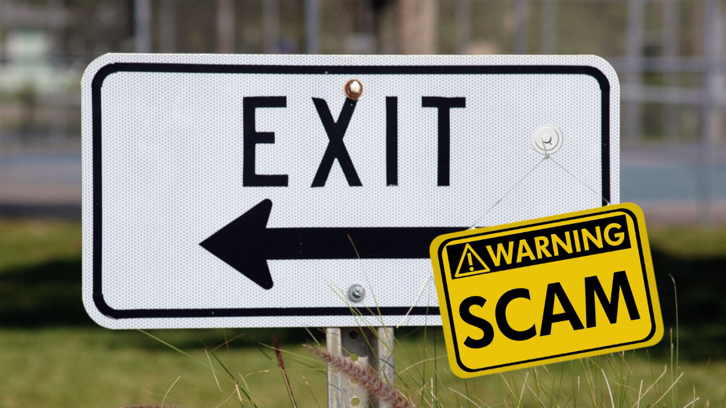 panneau exit avec scam - définition megadico