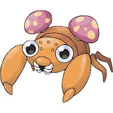 Pokemon paras sur fond blanc ressemble a un crabe