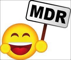 Emoji MDR avec une pancarte et qui est mort de rire - Définition MegaDico
