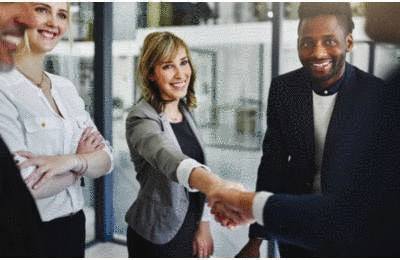 Introduire Bureau Femme Homme Serrer Main MegaDico Définition