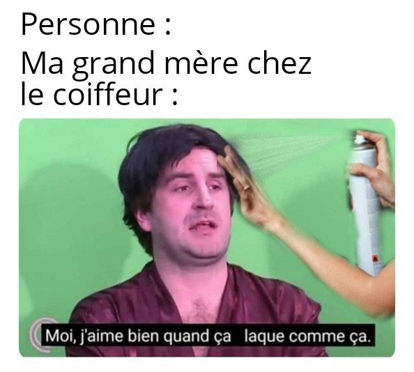 meme avec palmashow ma grand mere chez le coiffeur moi j